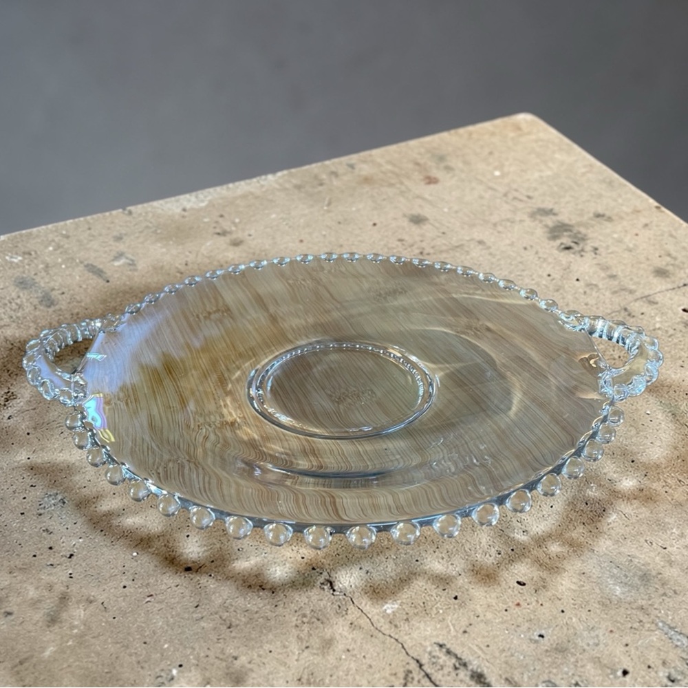 Imperial Glass Candlewick serving plate, beaded edge